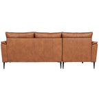 Soul L-Form Ledersofa mit Ottomane Links - Echtleder Cognac Braun - FURNHOUSE