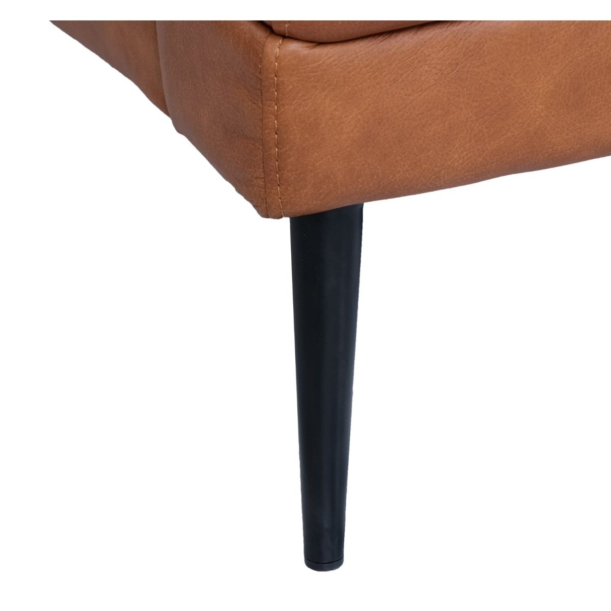 Soul L-Form Ledersofa mit Ottomane Links - Echtleder Cognac Braun - FURNHOUSE