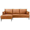 L-Form Ledersofa Soul Cognacbraun von vorne