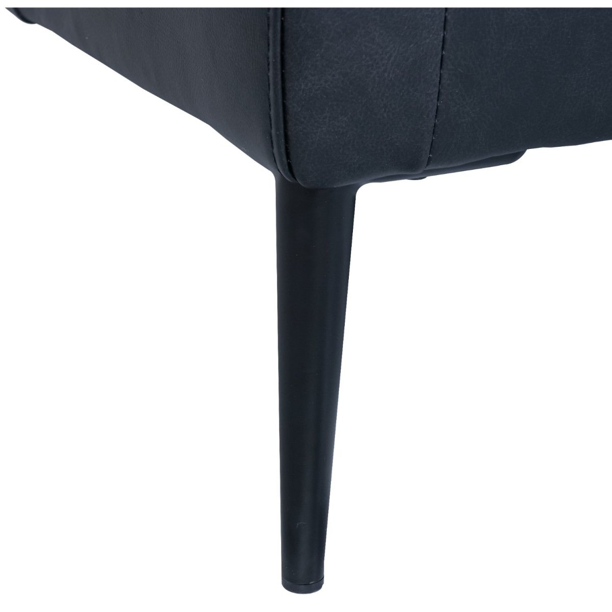 Soul L-Form Ledersofa mit Ottomane Links - Echtleder Schwarz - FURNHOUSE