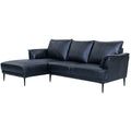 L-Form Ledersofa Soul Schwarz schräg von vorne
