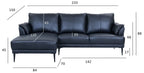 Soul L-Form Ledersofa mit Ottomane Links - Echtleder Schwarz - FURNHOUSE