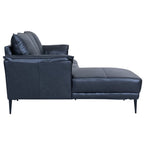 Soul L-Form Ledersofa mit Ottomane Links - Echtleder Schwarz - FURNHOUSE