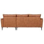 Soul L-Form Ledersofa mit Ottomane Rechts - Echtleder Cognac Braun - FURNHOUSE