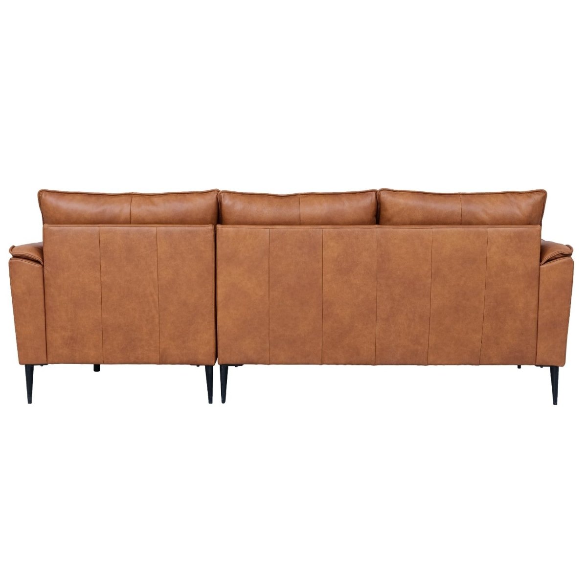 Soul L-Form Ledersofa mit Ottomane Rechts - Echtleder Cognac Braun - FURNHOUSE