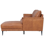 Soul L-Form Ledersofa mit Ottomane Rechts - Echtleder Cognac Braun - FURNHOUSE
