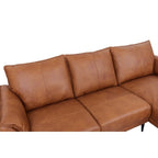 Soul L-Form Ledersofa mit Ottomane Rechts - Echtleder Cognac Braun - FURNHOUSE