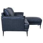 Soul L-Form Ledersofa mit Ottomane Rechts - Echtleder Schwarz - FURNHOUSE