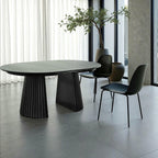 Svendborg Runder Esstisch ø120 cm – Ausziehbar bis 220 cm - Eiche Schwarz - FURNHOUSE