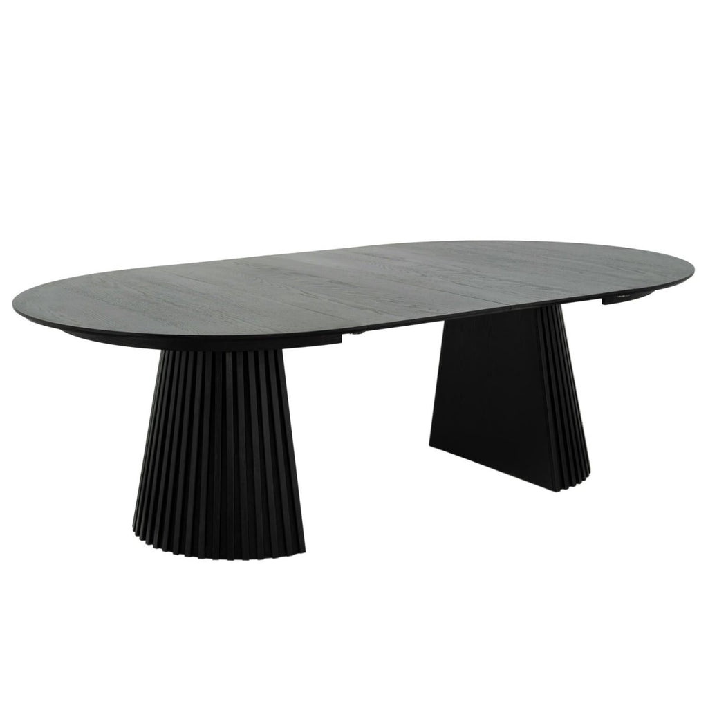 Svendborg Runder Esstisch ø140 cm – Ausziehbar bis 240 cm - Eiche Schwarz - FURNHOUSE