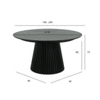 Svendborg Runder Esstisch ø140 cm – Ausziehbar bis 240 cm - Eiche Schwarz - FURNHOUSE