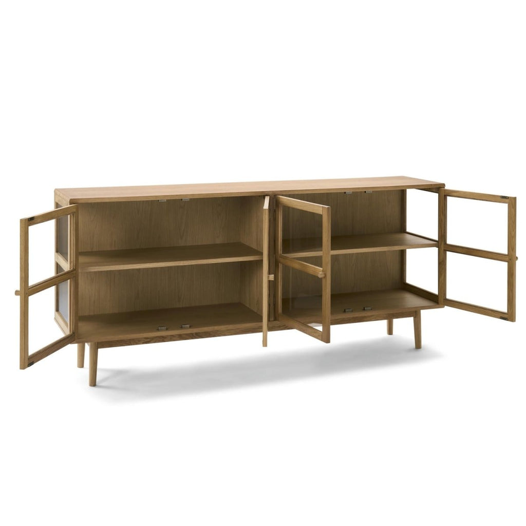 Svendborg Sideboard mit 4 Glastüren - 180 cm breit - Wildeiche Natur - FURNHOUSE