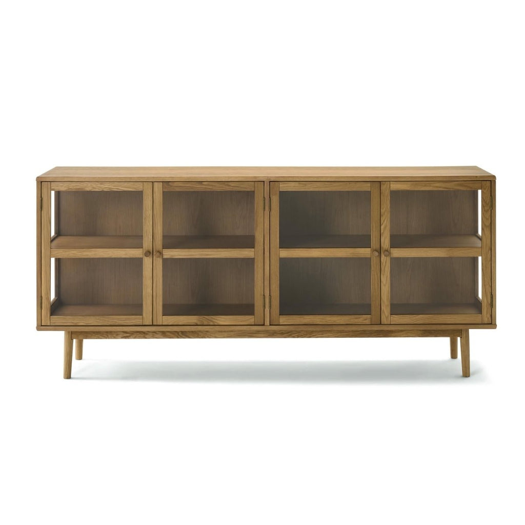 Svendborg Sideboard mit 4 Glastüren - 180 cm breit - Wildeiche Natur - FURNHOUSE