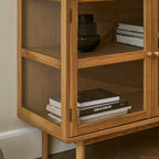 Svendborg Sideboard mit 4 Glastüren - 180 cm breit - Wildeiche Natur - FURNHOUSE