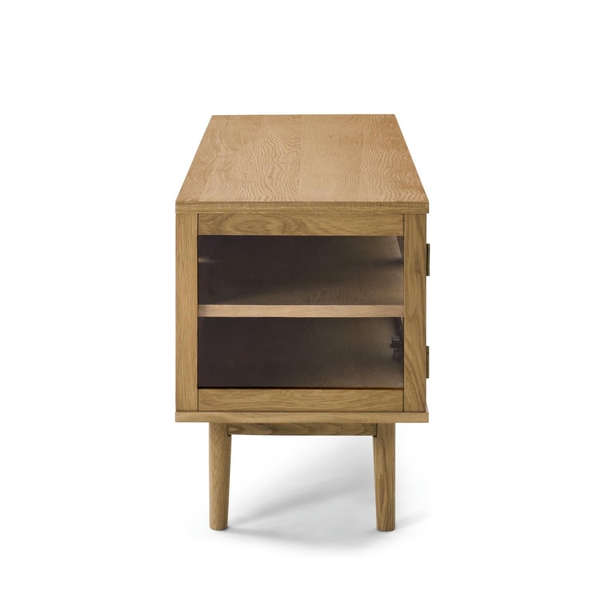 Svendborg TV-Tisch mit 3 Glastüren - 137 cm breit - Wildeiche Natur - FURNHOUSE