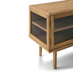 Svendborg TV-Tisch mit 3 Glastüren - 137 cm breit - Wildeiche Natur - FURNHOUSE