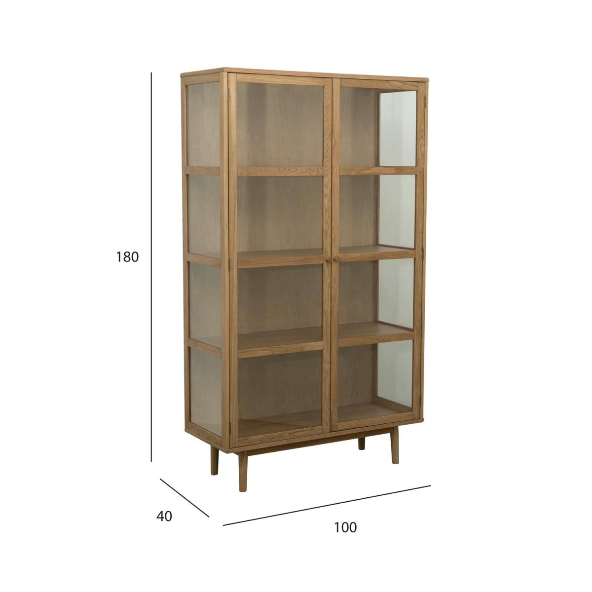 Svendborg Vitrine mit Glastüren - 100 cm breit - Wildeiche Natur - FURNHOUSE