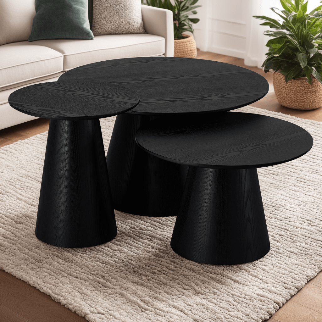 Tango Couchtisch Rund ø45 cm - Eiche Schwarz - FURNHOUSE