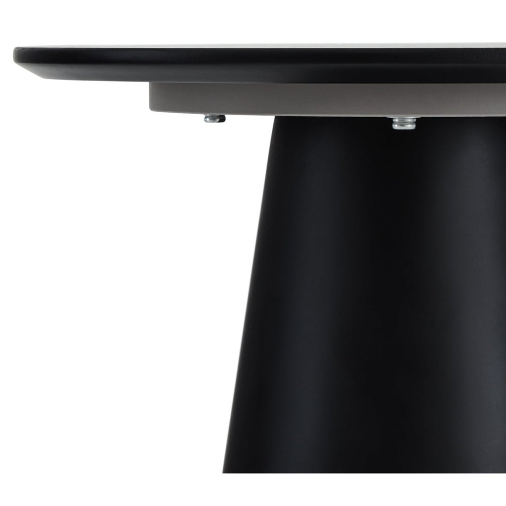 Couchtisch Rund ø45 cm - Marmoroptik Dunkelgrau - FURNHOUSE