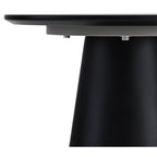 Couchtisch Rund ø45 cm - Marmoroptik Dunkelgrau - FURNHOUSE