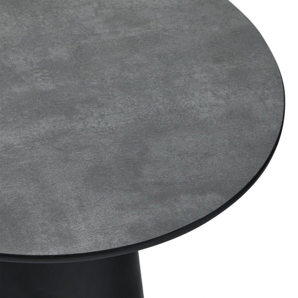 Couchtisch Rund ø45 cm - Marmoroptik Dunkelgrau - FURNHOUSE