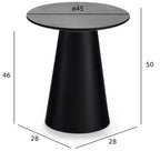 Couchtisch Rund ø45 cm - Marmoroptik Dunkelgrau - FURNHOUSE