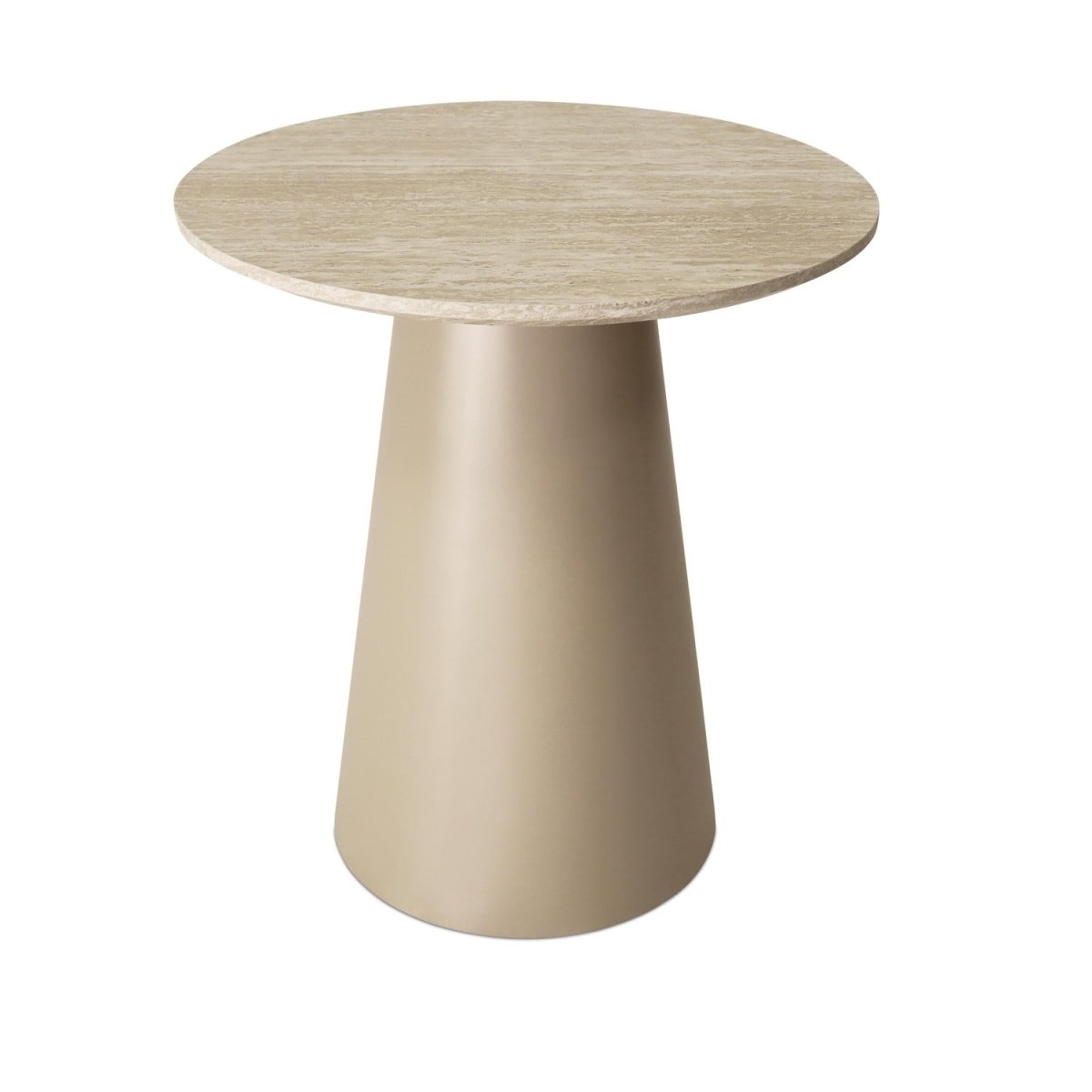 Tango Couchtisch Rund ø45 cm - Travertine-Optik Beige - FURNHOUSE