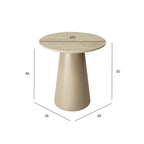 Tango Couchtisch Rund ø45 cm - Travertine-Optik Beige - FURNHOUSE