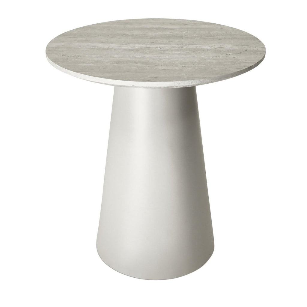 Tango Couchtisch Rund ø45 cm - Travertine-Optik Grau - FURNHOUSE
