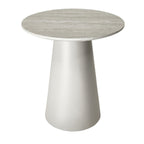 Tango Couchtisch Rund ø45 cm - Travertine-Optik Grau - FURNHOUSE