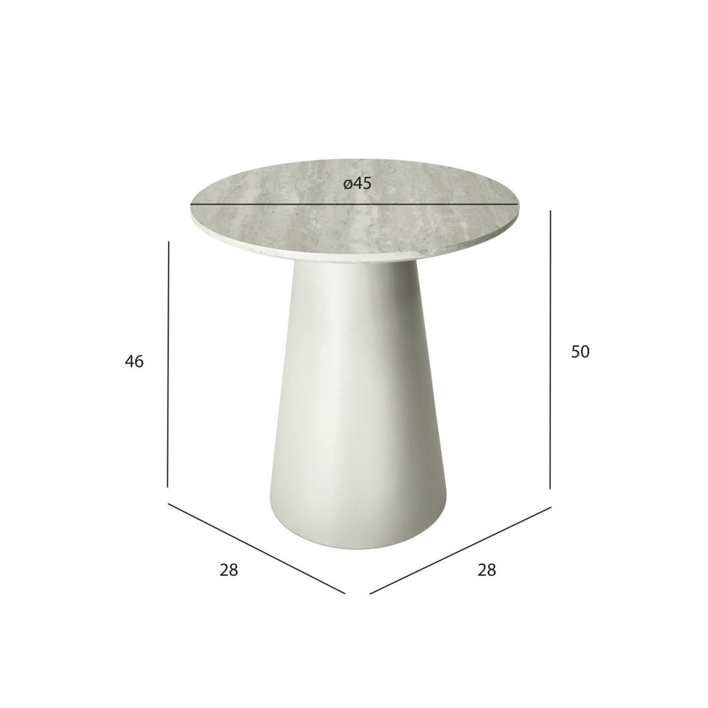 Tango Couchtisch Rund ø45 cm - Travertine-Optik Grau - FURNHOUSE