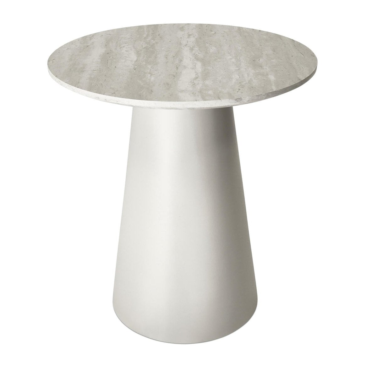 Tango Couchtisch Rund ø45 cm - Travertine-Optik Grau - FURNHOUSE