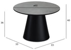 Tango Couchtisch Rund ø60 cm - Marmoroptik Dunkelgrau - FURNHOUSE