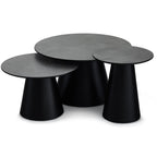 Tango Couchtisch Rund ø60 cm - Marmoroptik Dunkelgrau - FURNHOUSE