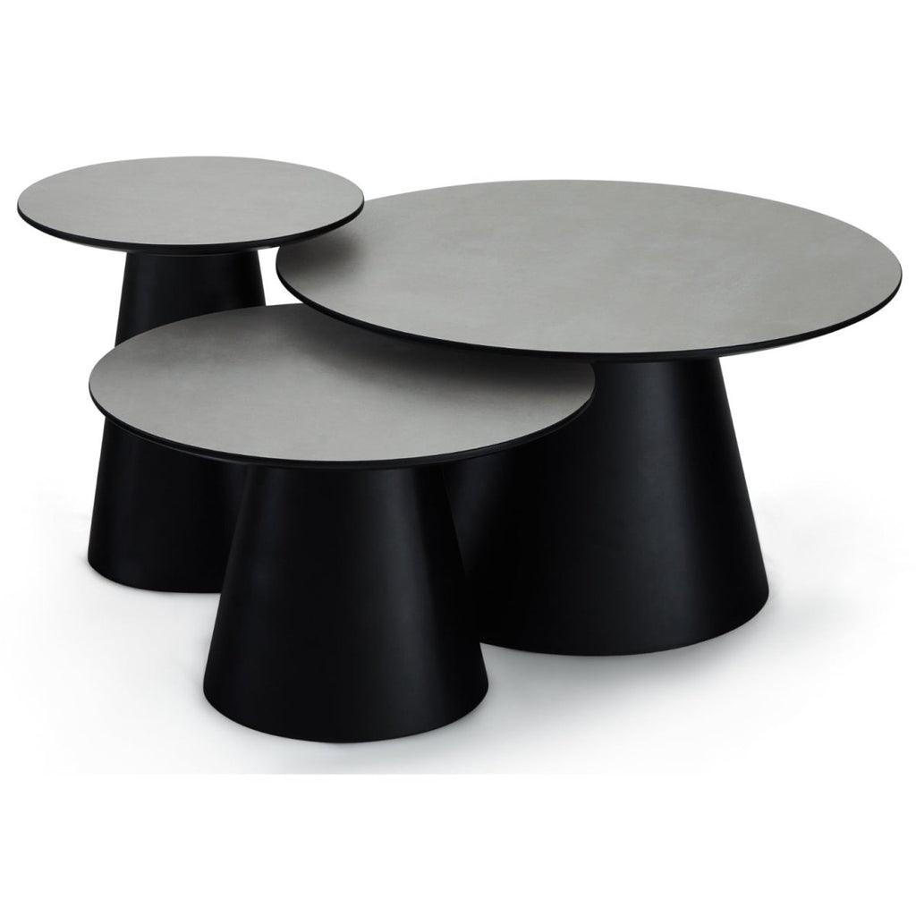 Tango Couchtisch Rund ø60 cm - Marmoroptik Hellgrau - FURNHOUSE