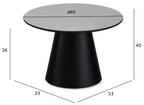 Tango Couchtisch Rund ø60 cm - Marmoroptik Hellgrau - FURNHOUSE