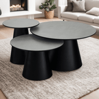 Tango Couchtisch Rund ø60 cm - Marmoroptik Hellgrau - FURNHOUSE