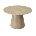 Couchtisch Rund ø60 cm - Travertine-Optik Beige - FURNHOUSE