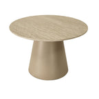 Tango Couchtisch Rund ø60 cm - Travertine-Optik Beige - FURNHOUSE