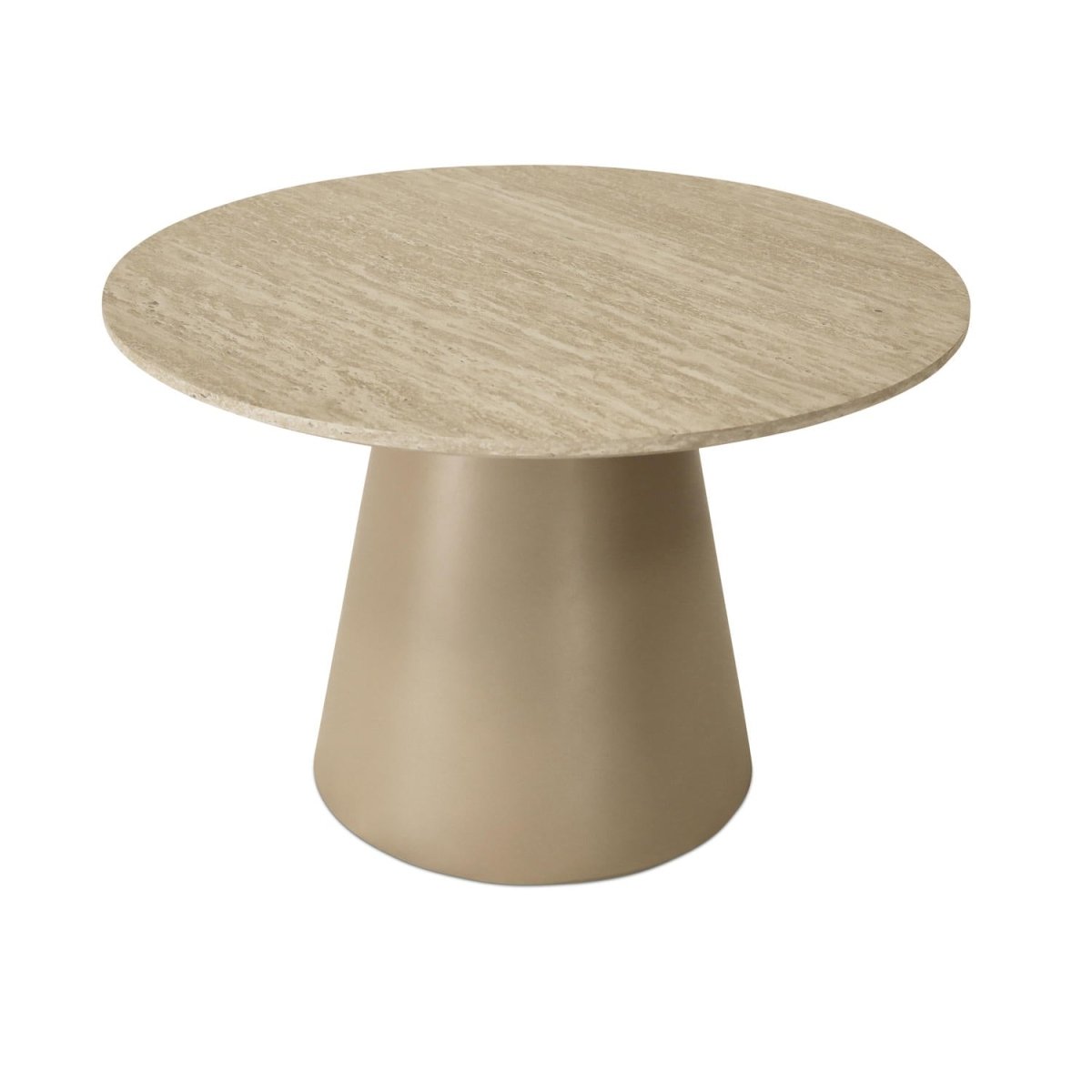 Tango Couchtisch Rund ø60 cm - Travertine-Optik Beige - FURNHOUSE