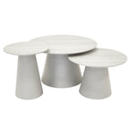 Tango Couchtisch Rund ø60 cm - Travertine-Optik Grau - FURNHOUSE