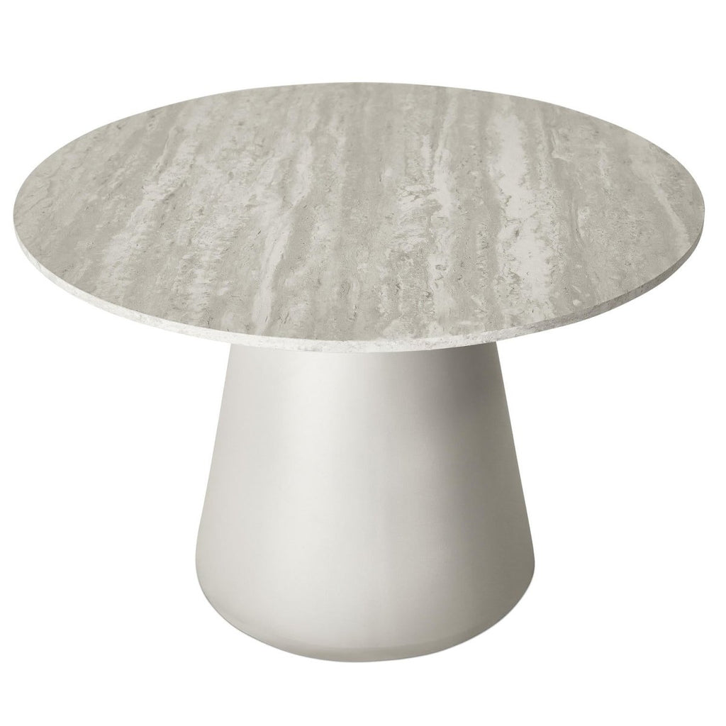 Tango Couchtisch Rund ø60 cm - Travertine-Optik Grau - FURNHOUSE