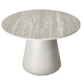 Couchtisch Rund ø60 cm - Travertine-Optik Grau - FURNHOUSE