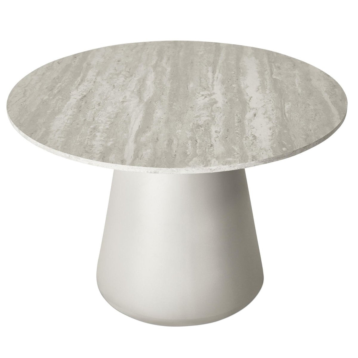 Tango Couchtisch Rund ø60 cm - Travertine-Optik Grau - FURNHOUSE