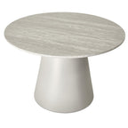 Tango Couchtisch Rund ø60 cm - Travertine-Optik Grau - FURNHOUSE