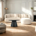 Tango Couchtisch Rund ø80 cm - Eiche Schwarz - FURNHOUSE