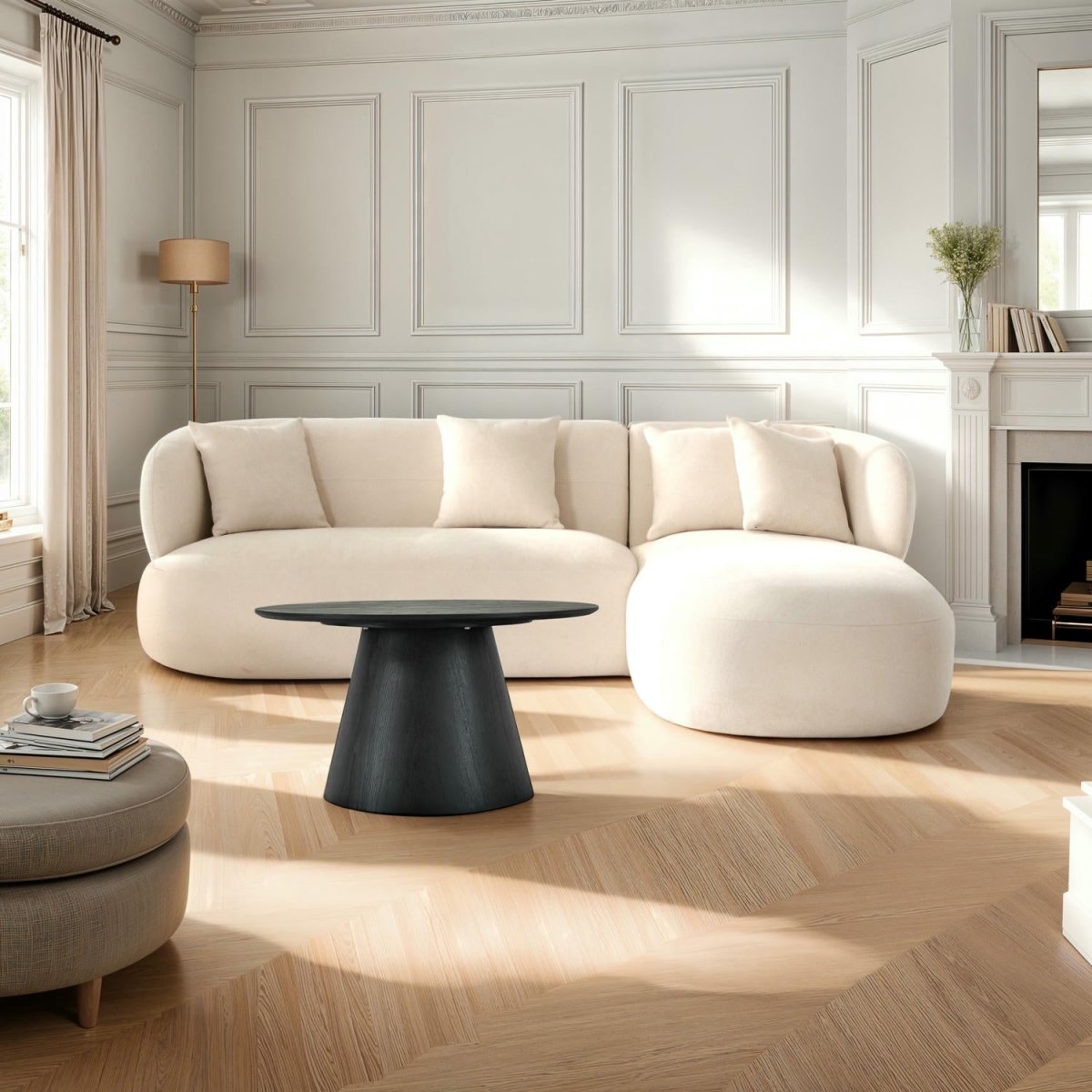 Tango Couchtisch Rund ø80 cm - Eiche Schwarz - FURNHOUSE