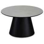 Couchtisch Rund ø80 cm - Marmoroptik Hellgrau - FURNHOUSE