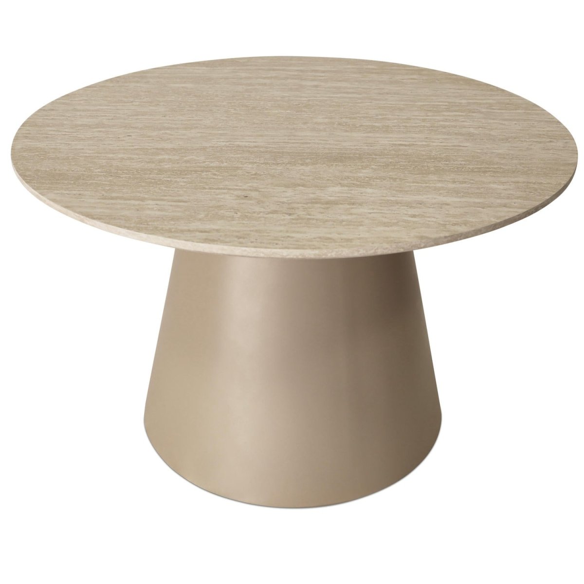 Tango Couchtisch Rund ø80 cm - Travertine-Optik Beige - FURNHOUSE