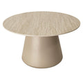 Couchtisch Rund ø80 cm - Travertine-Optik Beige - FURNHOUSE